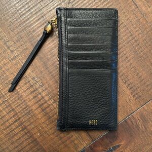 HOBO Carte card case black pebbled leather